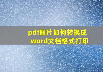 pdf图片如何转换成word文档格式打印