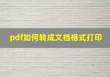 pdf如何转成文档格式打印