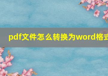 pdf文件怎么转换为word格式