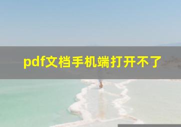 pdf文档手机端打开不了