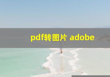 pdf转图片 adobe