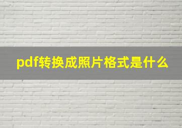 pdf转换成照片格式是什么