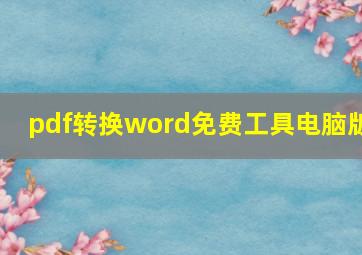 pdf转换word免费工具电脑版