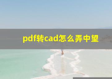 pdf转cad怎么弄中望