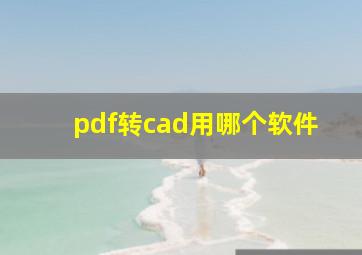 pdf转cad用哪个软件