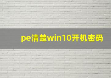 pe清楚win10开机密码