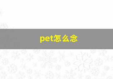 pet怎么念