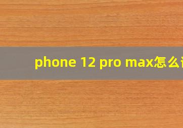 phone 12 pro max怎么读