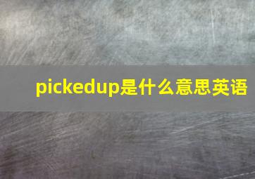 pickedup是什么意思英语