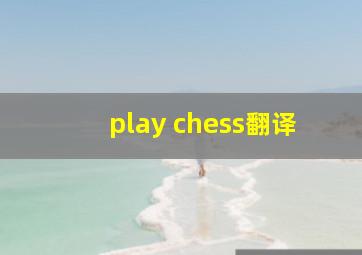 play chess翻译