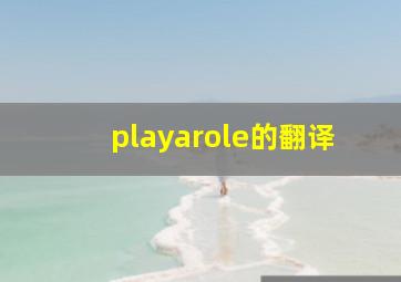 playarole的翻译