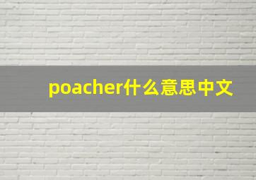 poacher什么意思中文