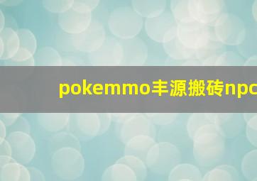 pokemmo丰源搬砖npc