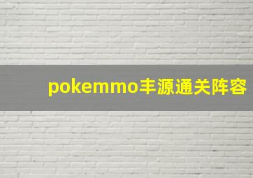 pokemmo丰源通关阵容