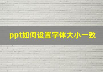 ppt如何设置字体大小一致