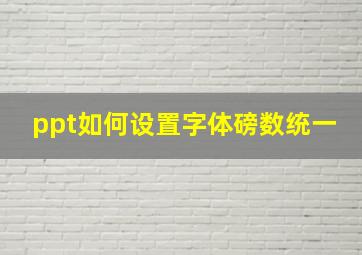 ppt如何设置字体磅数统一