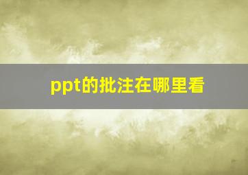 ppt的批注在哪里看