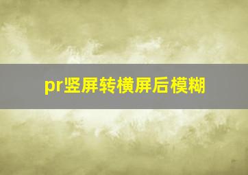 pr竖屏转横屏后模糊