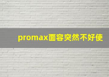 promax面容突然不好使