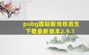 pubg国际服地铁逃生下载最新版本2.9.1