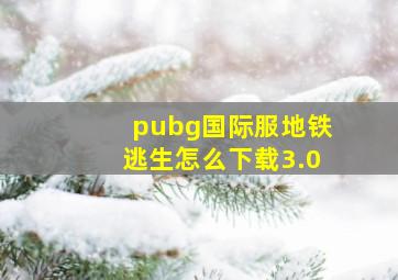 pubg国际服地铁逃生怎么下载3.0