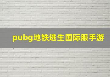 pubg地铁逃生国际服手游