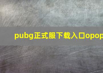 pubg正式服下载入口opop