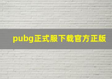 pubg正式服下载官方正版