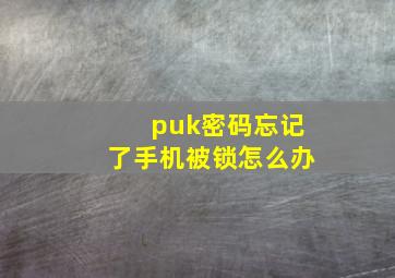 puk密码忘记了手机被锁怎么办