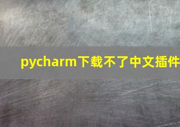 pycharm下载不了中文插件