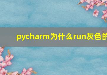 pycharm为什么run灰色的