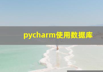 pycharm使用数据库