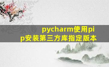 pycharm使用pip安装第三方库指定版本