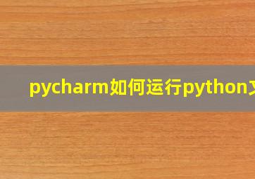 pycharm如何运行python文件