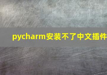 pycharm安装不了中文插件