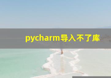 pycharm导入不了库