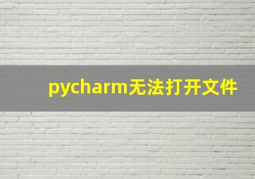 pycharm无法打开文件