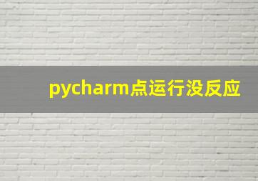 pycharm点运行没反应