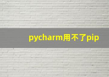 pycharm用不了pip