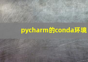 pycharm的conda环境