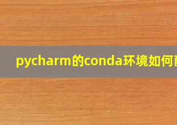 pycharm的conda环境如何配置