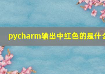 pycharm输出中红色的是什么