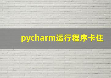 pycharm运行程序卡住