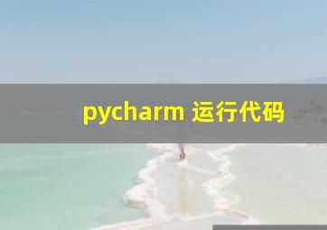 pycharm 运行代码