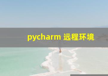 pycharm 远程环境