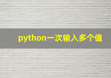 python一次输入多个值