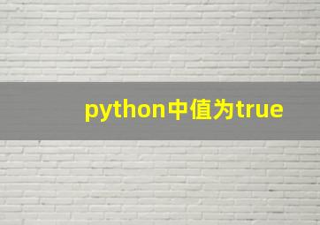 python中值为true