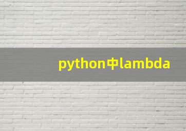 python中lambda