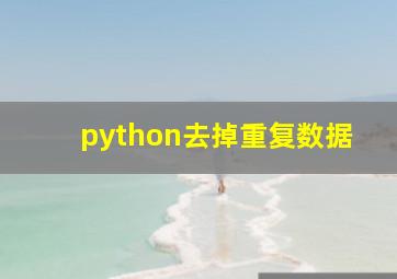 python去掉重复数据