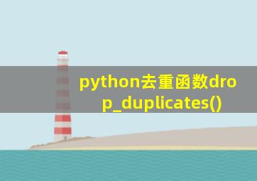 python去重函数drop_duplicates()